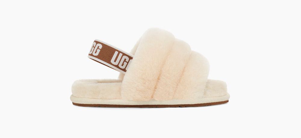 Ugg Slide Womens - Ugg Fluff Yeah Beige - 290HRTBVI